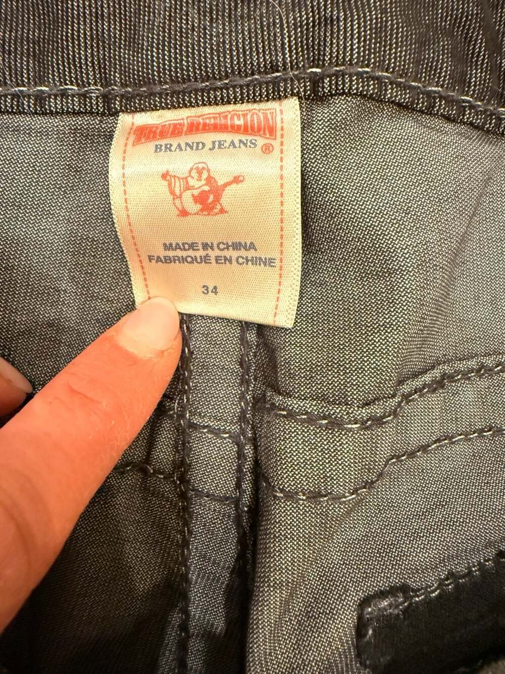 True Religion Ricky Authentic Vintage Straight Corduroy Pants Grey Size 34 - Picture 3 of 8